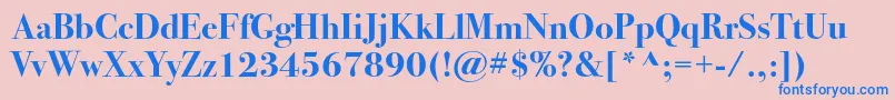 Bodoni72cBold Font – Blue Fonts on Pink Background