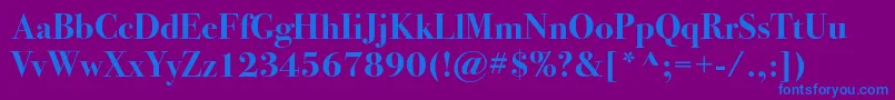 Bodoni72cBold Font – Blue Fonts on Purple Background