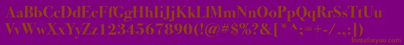 Bodoni72cBold-Schriftart – Braune Schriften auf violettem Hintergrund