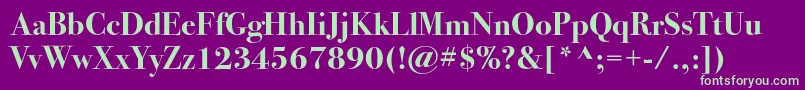 Bodoni72cBold Font – Green Fonts on Purple Background