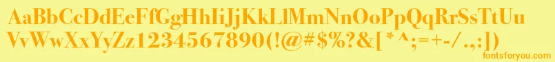 Bodoni72cBold Font – Orange Fonts on Yellow Background
