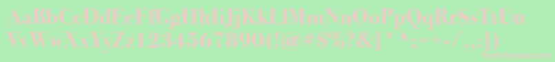 Bodoni72cBold Font – Pink Fonts on Green Background