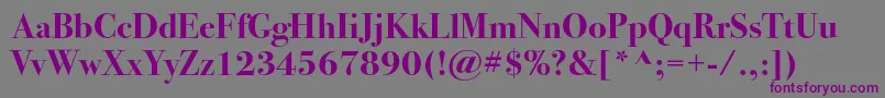 Bodoni72cBold-fontti – violetit fontit harmaalla taustalla