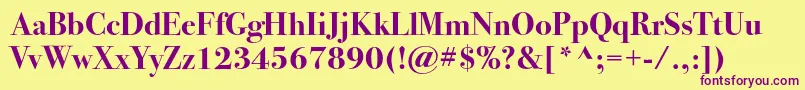 Police Bodoni72cBold – polices violettes sur fond jaune