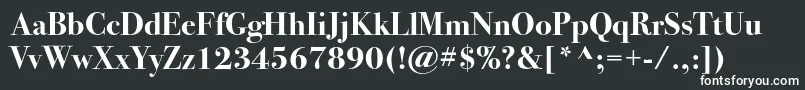 フォントBodoni72cBold – 黒い背景に白い文字