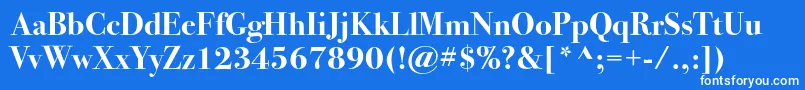 フォントBodoni72cBold – 青い背景に白い文字