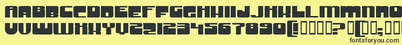 Шрифт GrooveMachineExpupright – чёрные шрифты на жёлтом фоне