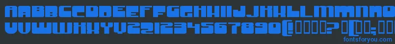 GrooveMachineExpupright Font – Blue Fonts on Black Background