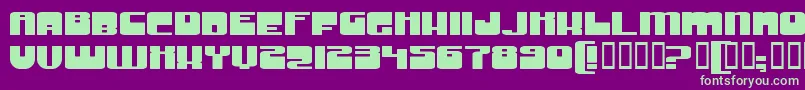 GrooveMachineExpupright Font – Green Fonts on Purple Background