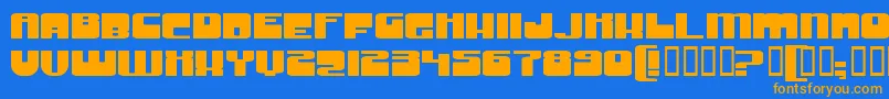 GrooveMachineExpupright Font – Orange Fonts on Blue Background