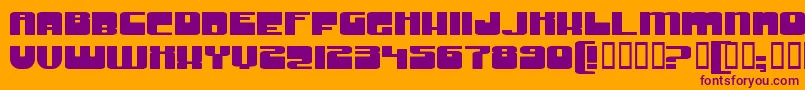 Шрифт GrooveMachineExpupright – фиолетовые шрифты на оранжевом фоне