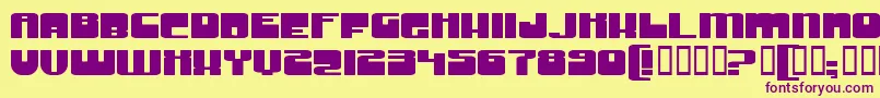 Шрифт GrooveMachineExpupright – фиолетовые шрифты на жёлтом фоне