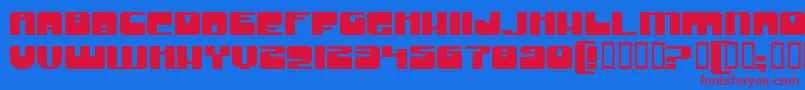 GrooveMachineExpupright Font – Red Fonts on Blue Background