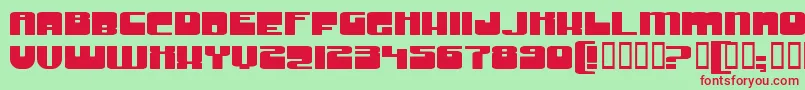 Шрифт GrooveMachineExpupright – красные шрифты на зелёном фоне