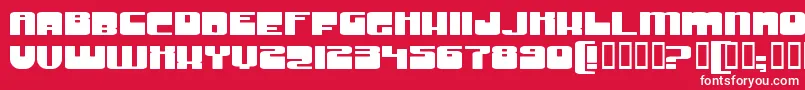 Шрифт GrooveMachineExpupright – белые шрифты на красном фоне