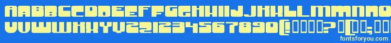 GrooveMachineExpupright Font – Yellow Fonts on Blue Background