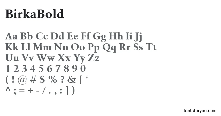 BirkaBold-fontti – aakkoset, numerot, erikoismerkit