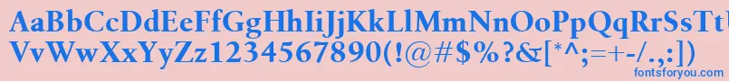 フォントBirkaBold – ピンクの背景に青い文字