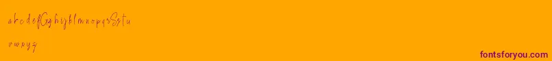SweetGetawayDemo Font – Purple Fonts on Orange Background