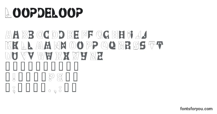 Czcionka Loopdeloop – alfabet, cyfry, specjalne znaki