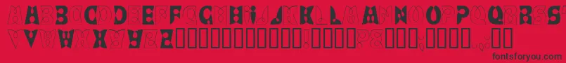 Loopdeloop Font – Black Fonts on Red Background