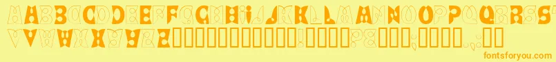 Loopdeloop Font – Orange Fonts on Yellow Background