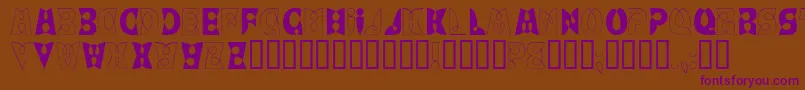 Loopdeloop Font – Purple Fonts on Brown Background