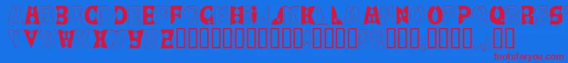 Loopdeloop Font – Red Fonts on Blue Background