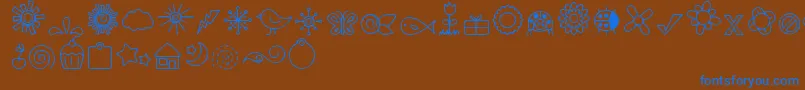 Fonte DjbDoodledBits – fontes azuis em um fundo marrom