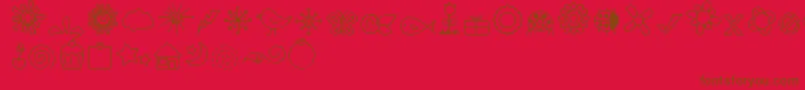 DjbDoodledBits Font – Brown Fonts on Red Background
