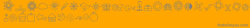 Fonte DjbDoodledBits – fontes cinzas em um fundo laranja