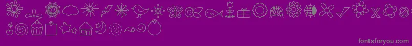 DjbDoodledBits-Schriftart – Graue Schriften auf violettem Hintergrund