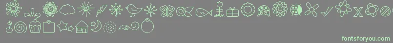 DjbDoodledBits Font – Green Fonts on Gray Background