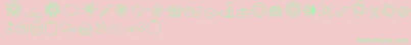 Fonte DjbDoodledBits – fontes verdes em um fundo rosa