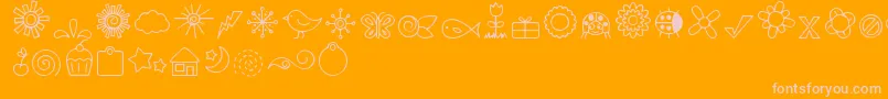 Fonte DjbDoodledBits – fontes rosa em um fundo laranja