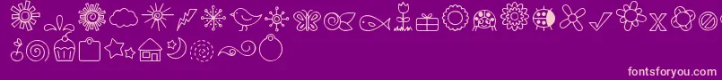 Fonte DjbDoodledBits – fontes rosa em um fundo violeta
