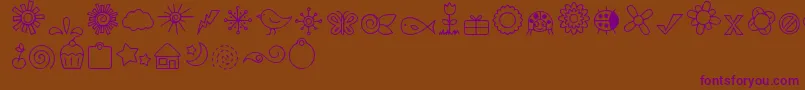 DjbDoodledBits Font – Purple Fonts on Brown Background