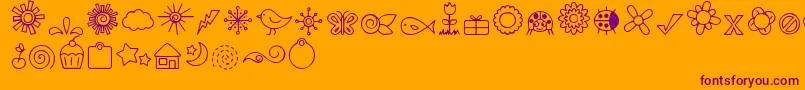 Police DjbDoodledBits – polices violettes sur fond orange