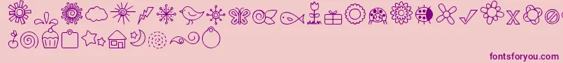 DjbDoodledBits-Schriftart – Violette Schriften auf rosa Hintergrund
