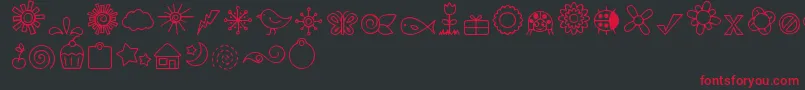 DjbDoodledBits Font – Red Fonts on Black Background