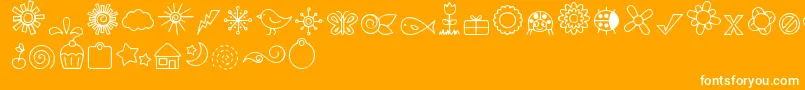fuente DjbDoodledBits – Fuentes Blancas Sobre Fondo Naranja