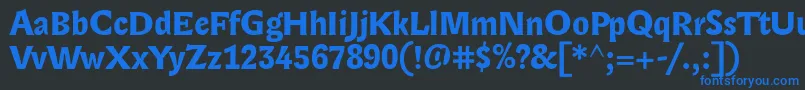 LexongothicBold Font – Blue Fonts on Black Background