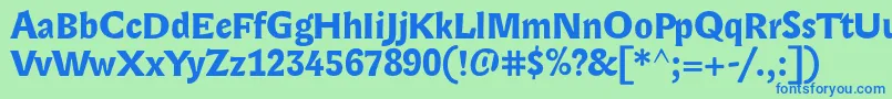 LexongothicBold Font – Blue Fonts on Green Background