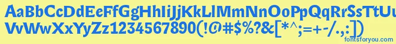 LexongothicBold Font – Blue Fonts on Yellow Background