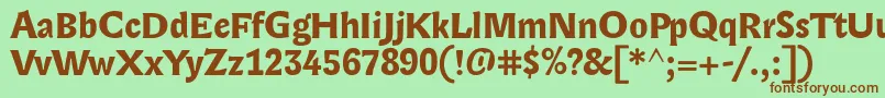 LexongothicBold Font – Brown Fonts on Green Background