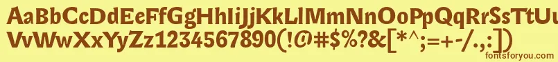 LexongothicBold Font – Brown Fonts on Yellow Background