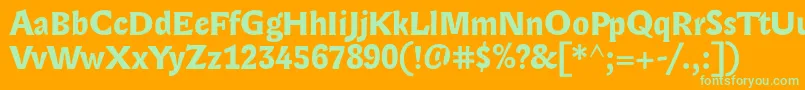 LexongothicBold Font – Green Fonts on Orange Background