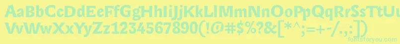 Fonte LexongothicBold – fontes verdes em um fundo amarelo