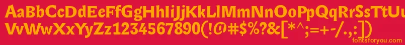LexongothicBold Font – Orange Fonts on Red Background