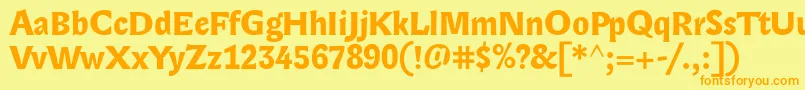 LexongothicBold Font – Orange Fonts on Yellow Background
